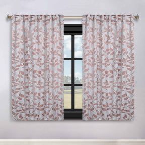 Leaves Room Darkening Back Tabs Blackout Curtain Panels, Set of 2