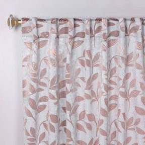 Leaves Room Darkening Back Tabs Blackout Curtain Panels, Set of 2