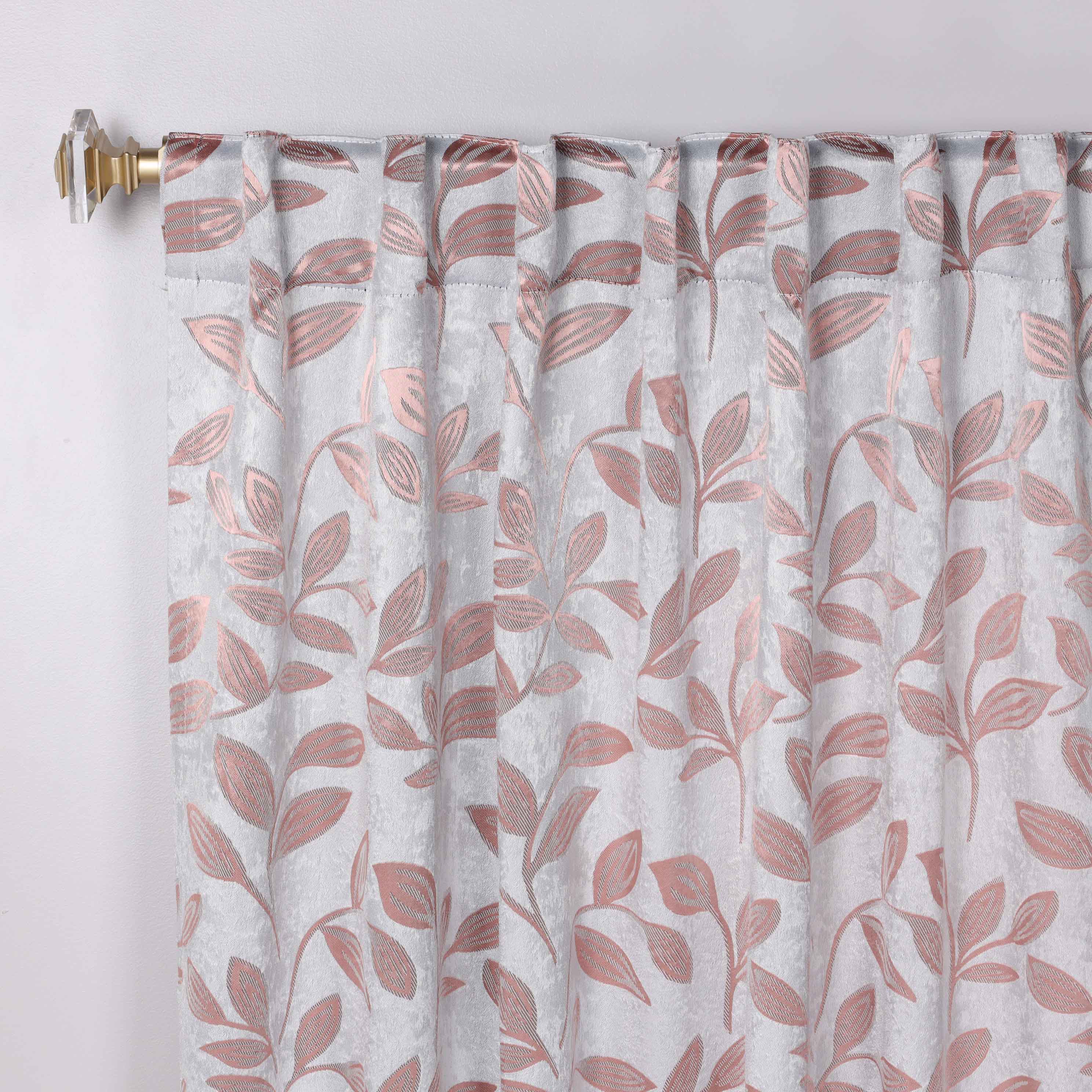 Leaves Room Darkening Back Tabs Blackout Curtain Panels, Set of 2