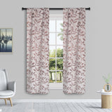 Leaves Room Darkening Washable Blackout Curtain Panels, Set of 2