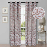 Leaves Machine Washable Room Darkening Blackout Curtains, Set of 2