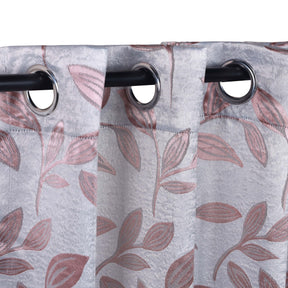 Leaves Machine Washable Room Darkening Blackout Curtains 4 Pieces