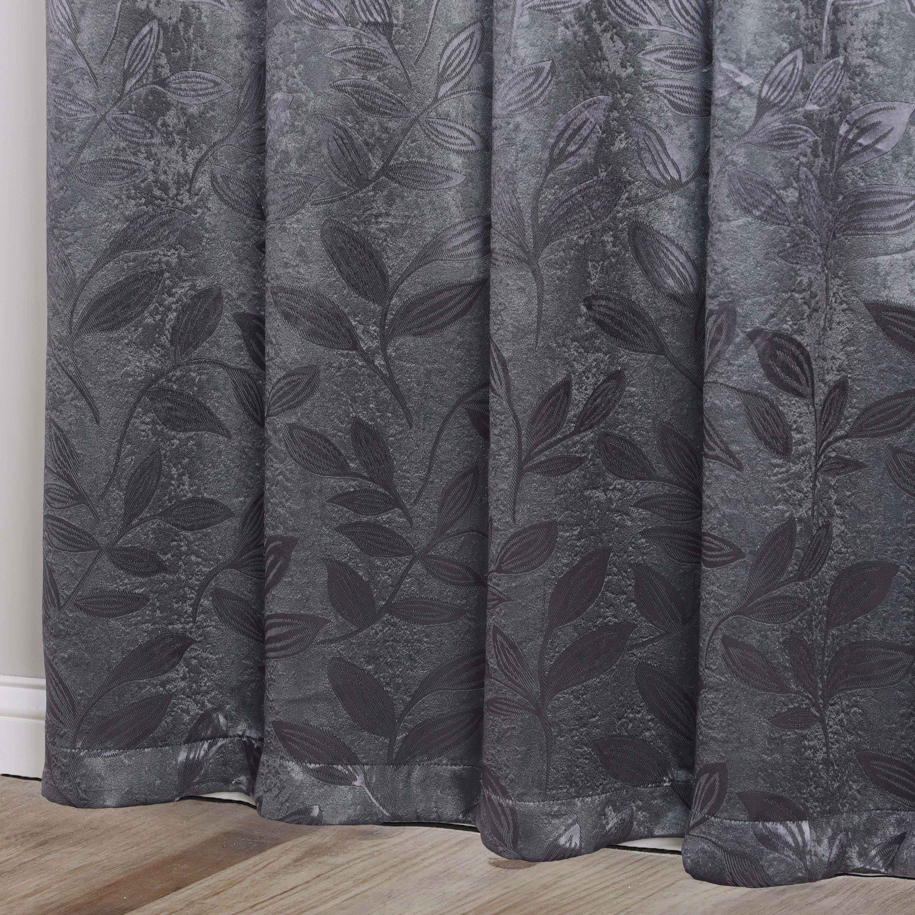 Leaves Room Darkening Washable Blackout Curtain Panels, Set of 2