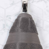 Chevron Zero Twist Solid and Jacquard Soft Cotton Hand Towel Set of 6