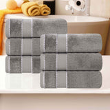 Niles Egyptian Giza Cotton Plush Thick Absorbent Hand Towel Set of 6