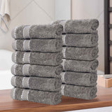 Niles Egyptian Giza Cotton Plush Absorbent Face Towel Washcloth Set of 12