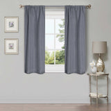 Linen Pattern Washable Room Darkening Blackout Curtains, Set of 2