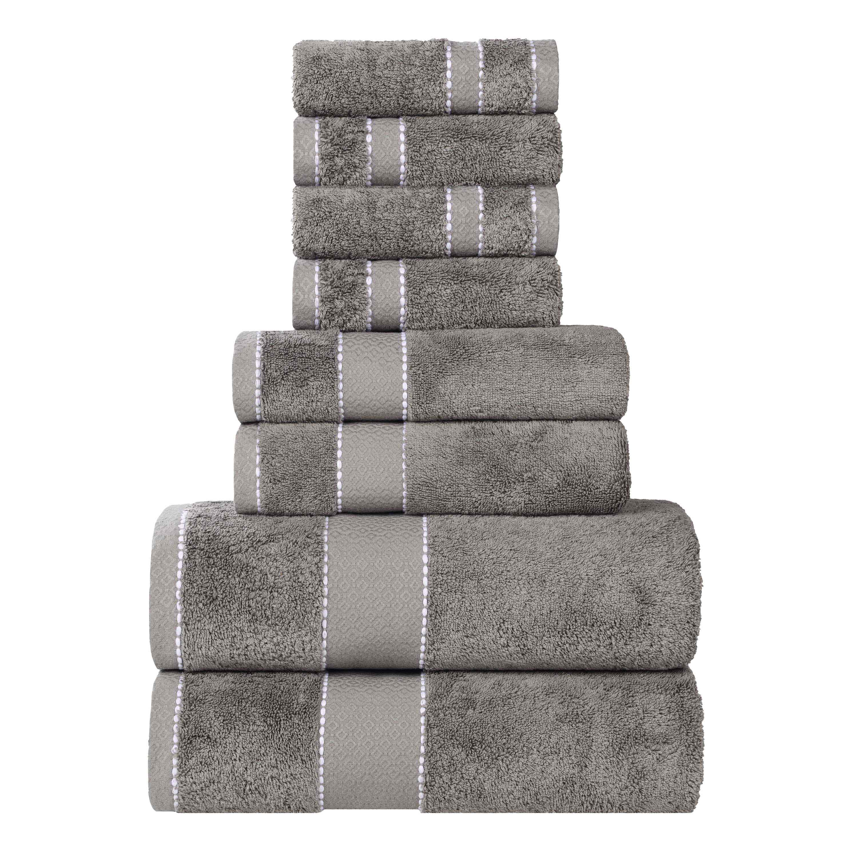 Niles Egyptian Giza Cotton Plush Heavyweight Soft 8 Piece Towel Set