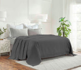 Milan Cotton Textured Jacquard Striped Lightweight Woven Blanket