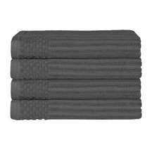Soho Ribbed Cotton Absorbent Bath Towel Set of 4