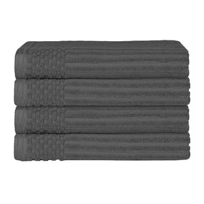 Soho Ribbed Cotton Absorbent Bath Towel Set of 4