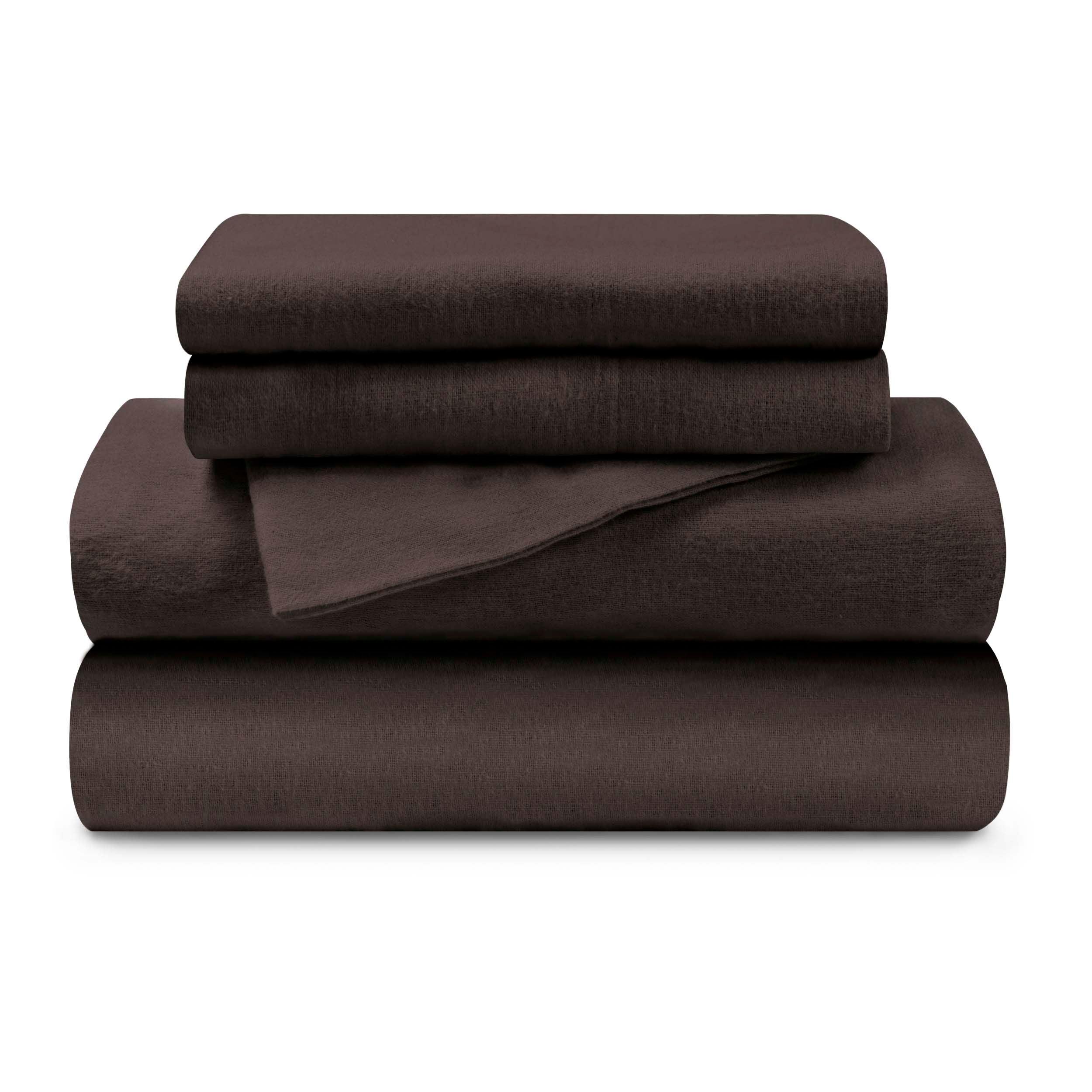 Cotton Flannel Solid Deep Pocket Bed Sheet Set