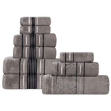 Zero-Twist Cotton Jacquard Towel Set 9 Piece - Sadie