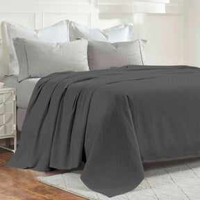 Milan Cotton Textured Jacquard Striped Lightweight Woven Blanket