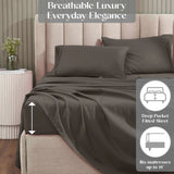 1200 Thread Count Cotton Rich Bed Sheet Set Solid Deep Pocket