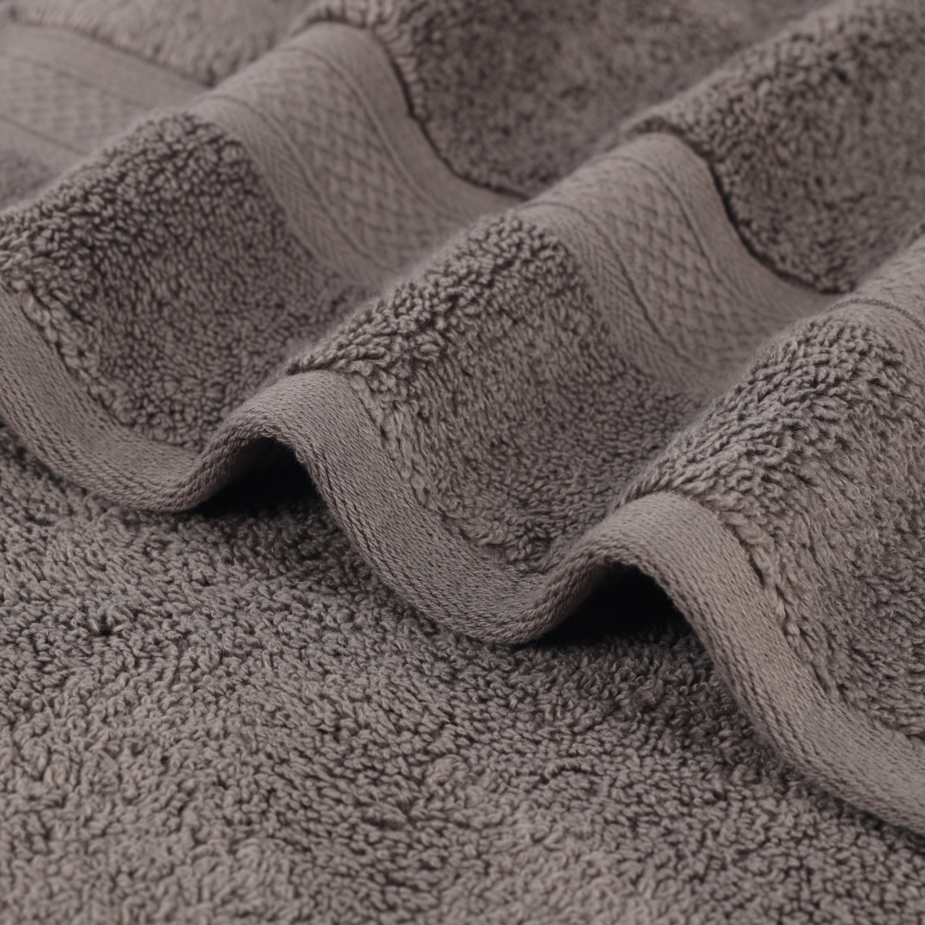 Chevron Zero Twist Solid Soft Absorbent Cotton 3 Piece Towel Set