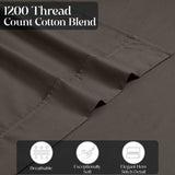 1200 Thread Count Cotton Rich Bed Sheet Set Solid Deep Pocket