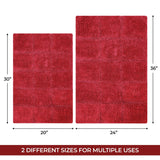 Cotton Checkers Geometric Non-Skid Washable 2 Piece Bath Rug Set