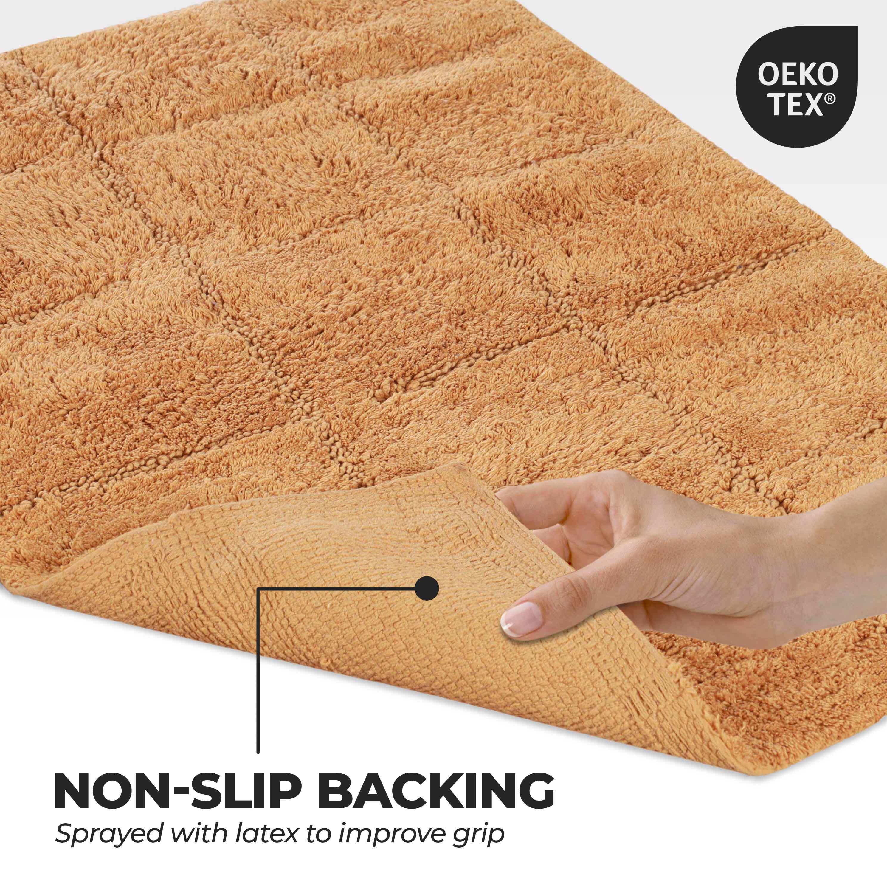 Cotton Checkers Geometric Non-Skid Washable 2 Piece Bath Rug Set