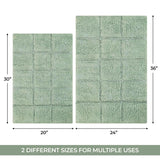 Cotton Checkers Geometric Non-Skid Washable 2 Piece Bath Rug Set