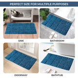 Cotton Checkers Geometric Non-Skid Washable 2 Piece Bath Rug Set