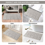 Cotton Checkers Geometric Non-Skid Washable 2 Piece Bath Rug Set