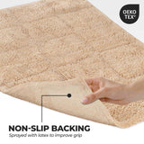 Cotton Checkers Geometric Non-Skid Washable 2 Piece Bath Rug Set