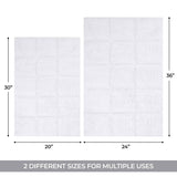 Cotton Checkers Geometric Non-Skid Washable 2 Piece Bath Rug Set