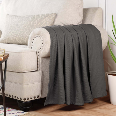 Lightweight Cotton Blanket – Metro Chevron, All-Season Bedding