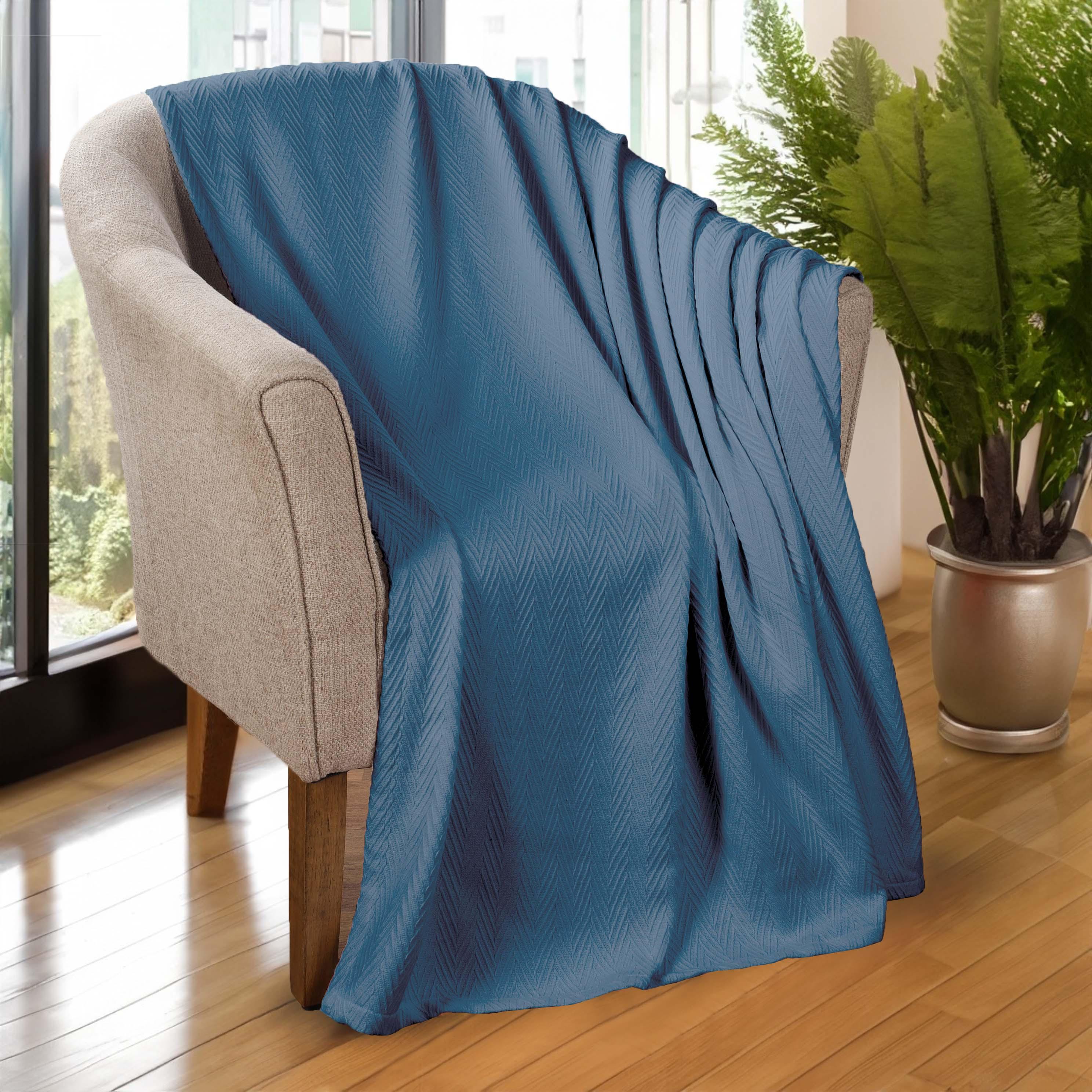 Metro Chevron Zig-Zag Modern All-Season Cotton Blanket