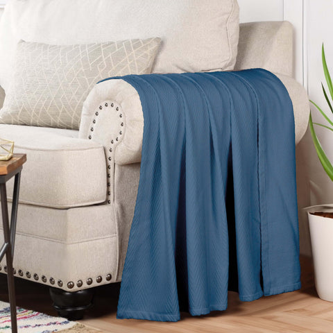 Lightweight Cotton Blanket – Metro Chevron, All-Season Bedding