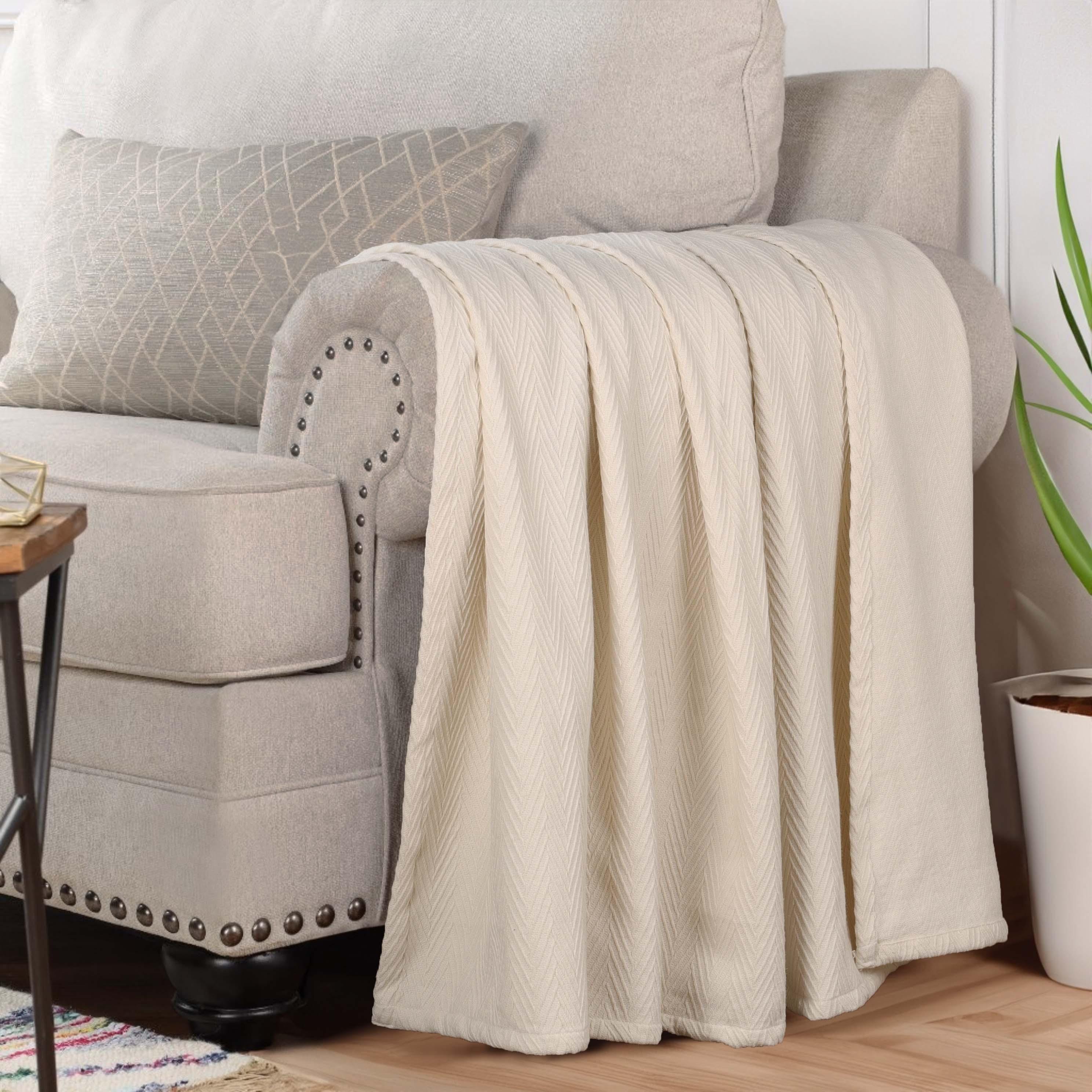 Metro Chevron Zig-Zag Modern All-Season Cotton Blanket