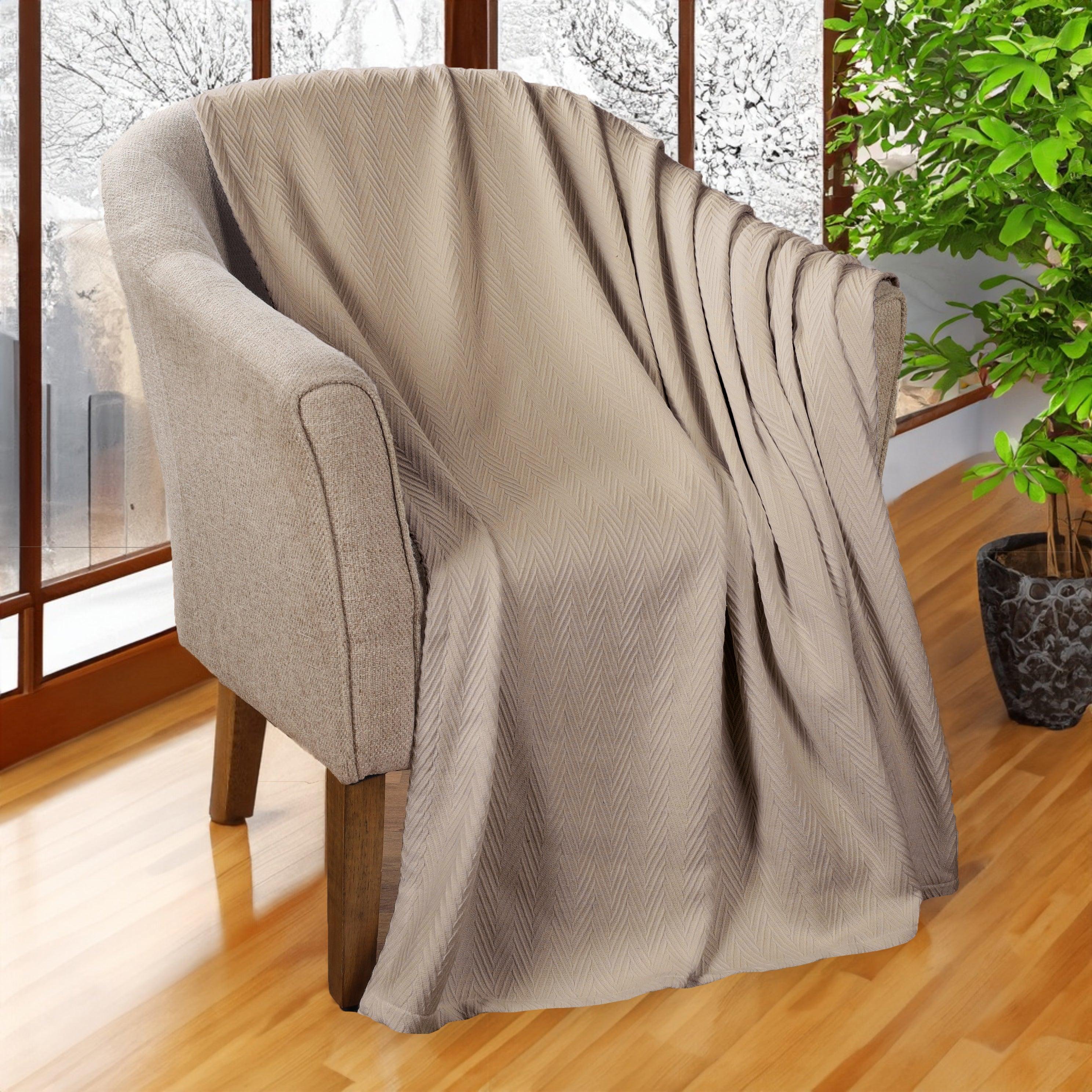 Metro Chevron Zig-Zag Modern All-Season Cotton Blanket