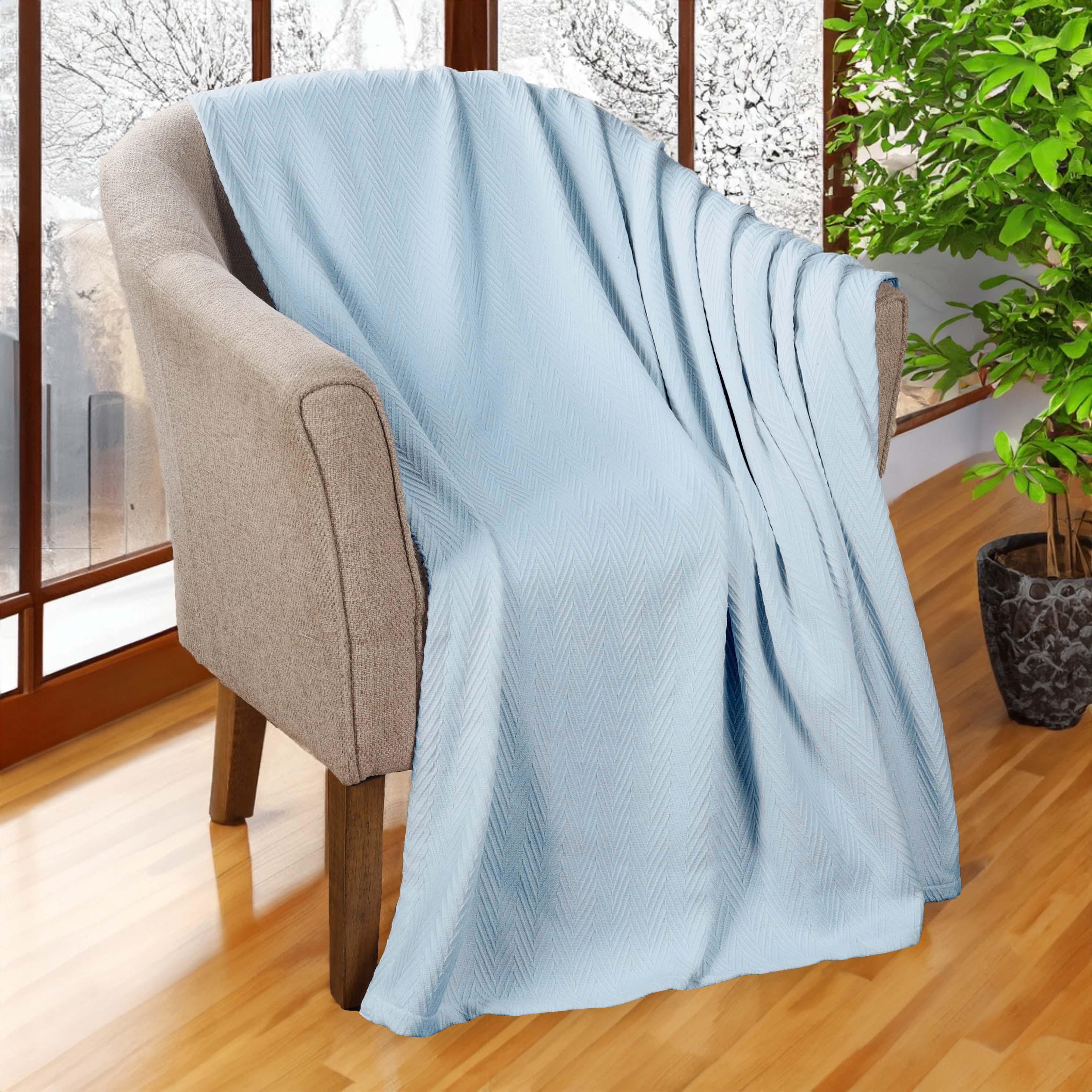 Metro Chevron Zig-Zag Modern All-Season Cotton Blanket