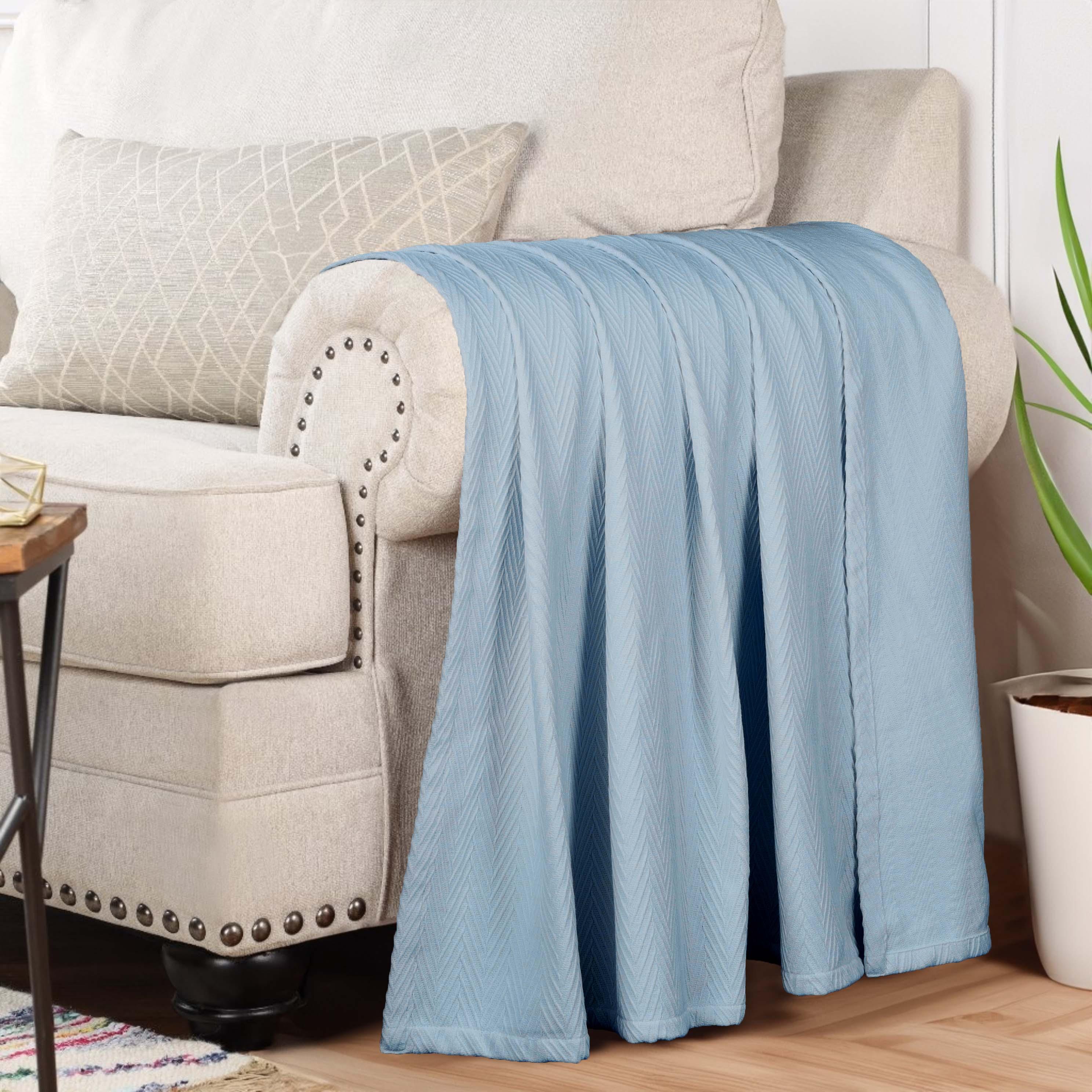 Metro Chevron Zig-Zag Modern All-Season Cotton Blanket