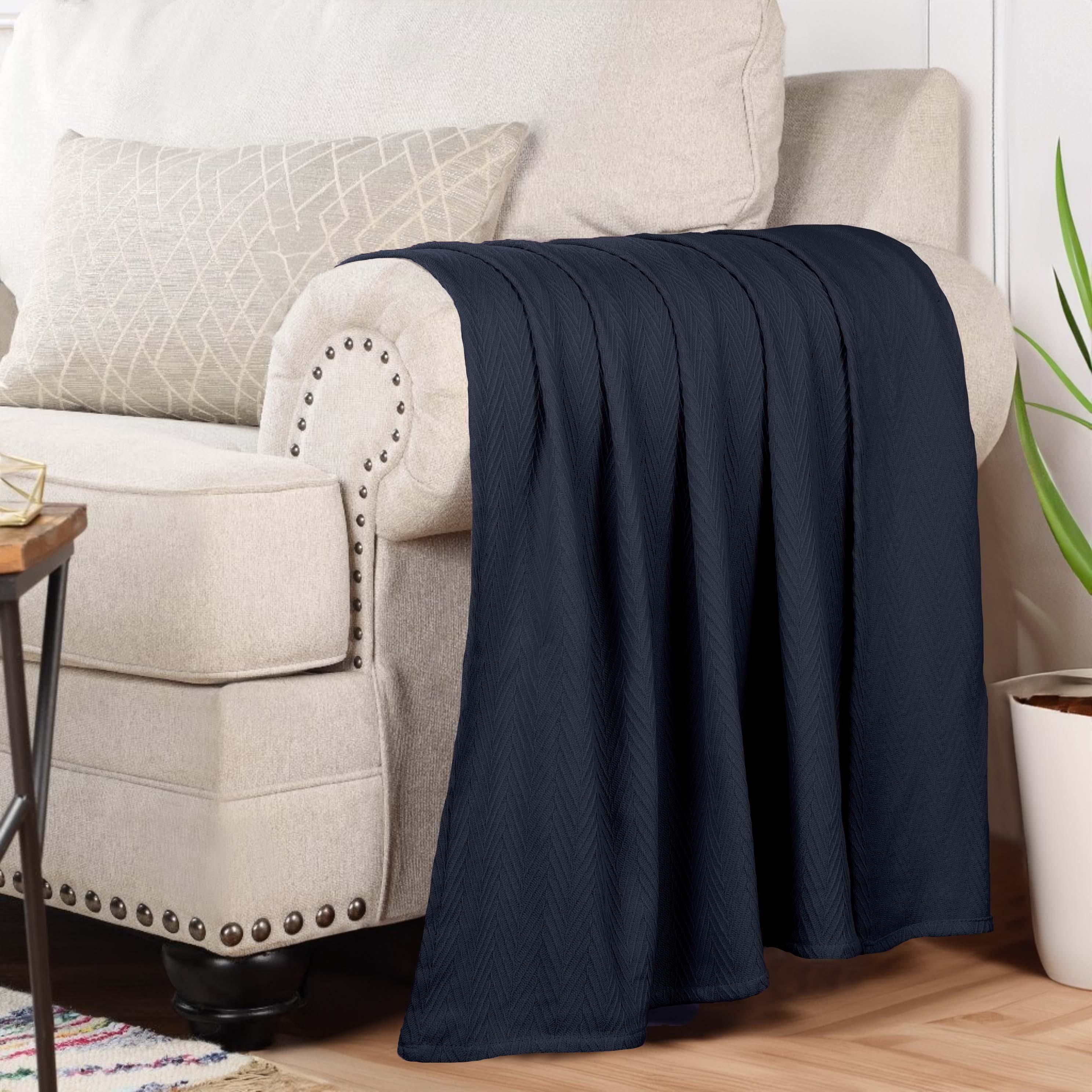Metro Chevron Zig-Zag Modern All-Season Cotton Blanket
