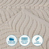 Chevron Zero Twist Solid and Jacquard Soft Cotton Hand Towel Set of 6