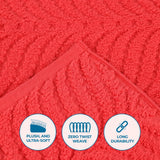 Chevron Zero Twist Solid and Jacquard Soft Cotton Hand Towel Set of 6