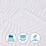 Chevron Zero Twist Solid and Jacquard Soft Cotton Hand Towel Set of 6