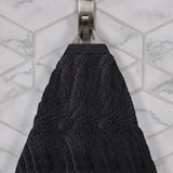 Chevron Zero Twist Solid and Jacquard Soft Cotton Hand Towel Set of 6