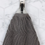 Chevron Zero Twist Solid and Jacquard Soft Cotton Hand Towel Set of 6