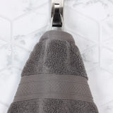 Chevron Zero Twist Solid and Jacquard Soft Cotton Hand Towel Set of 6