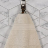 Chevron Zero Twist Solid and Jacquard Soft Cotton Hand Towel Set of 6