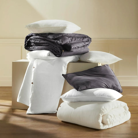 Chloe 100% Cotton Linen Texture Vintage Wash Duvet Cover Set