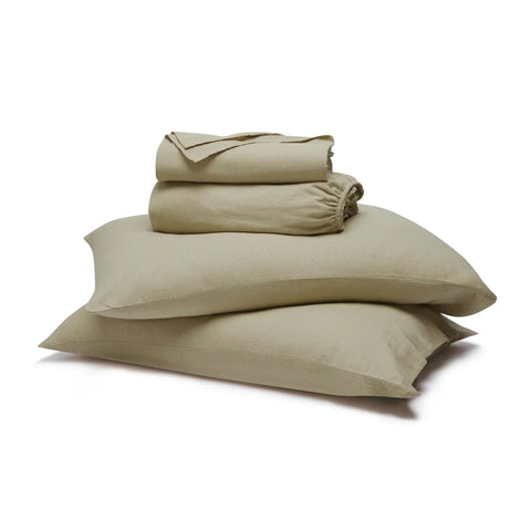 Chloe 100% Cotton Linen Texture Vintage Wash Deep Pocket Bed Sheet Set