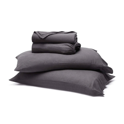 Chloe 100% Cotton Linen Texture Vintage Wash Deep Pocket Bed Sheet Set