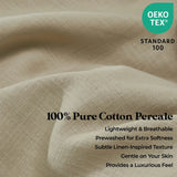Chloe 100% Cotton Linen Texture Vintage Wash Deep Pocket Bed Sheet Set