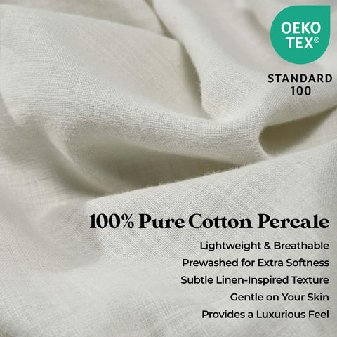 Chloe 100% Cotton Linen Texture Vintage Wash Deep Pocket Bed Pillowcase Set