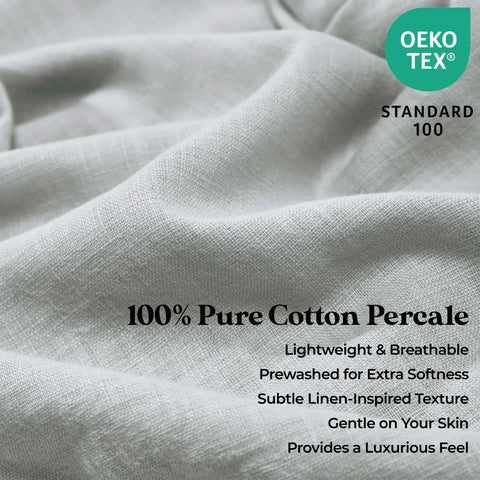 Chloe 100% Cotton Linen Texture Vintage Wash Deep Pocket Bed Pillowcase Set