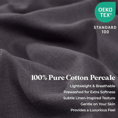 Chloe 100% Cotton Linen Texture Vintage Wash Deep Pocket Bed Sheet Set